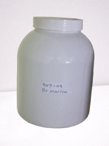 5 Kilogram Capacity Round Shape White Plastic Jar