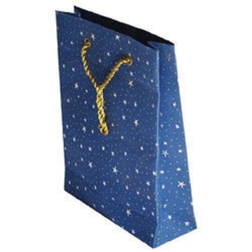 Blue And Printed Environment Friendly Star Design Stylish Paper Bag