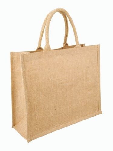 Brown Plain Pattern Rectangular Shape With Hand Loop Eco Friendly Jute Bag Measurement: Optical Sensor