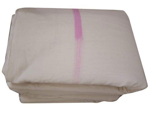 Pure Cotton White Plain Grey Gada Fabric