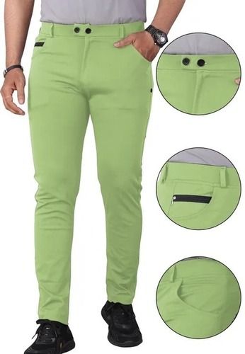 Classic Polo Mens Cotton Solid Slim Fit Green Color Trouser  Tn206 C