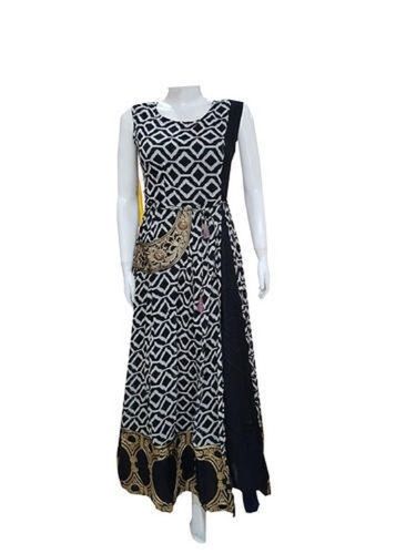 Black Elegant Look Ladies Georgette Kurti