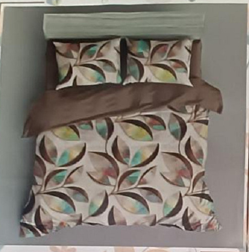 Cotton Double Bed Sheet Set - Multicolor Printed Design, Breathable and Washable with 2 Pillowcases