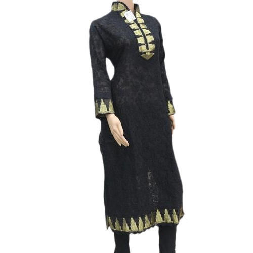 Black Shrink Resistance Designer Georgette Kurtis