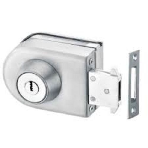 Silver Single Glass Door Lock