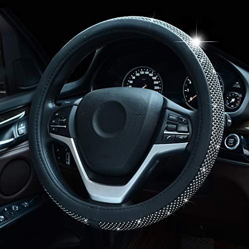 15.25 Inch Size Round Shaped Rexine Designer Steering Wheel Cover