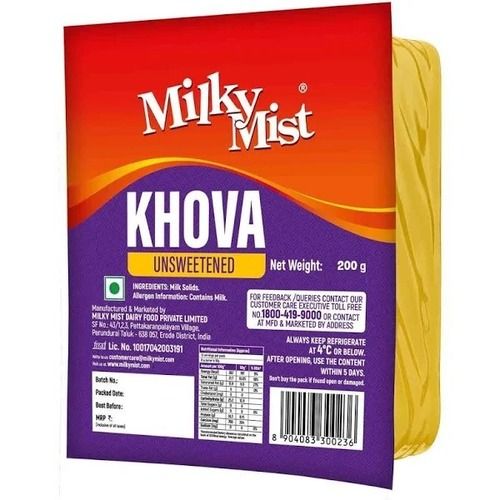 200 Grams Pure And Natural Fresh Unsweetened Milky Mist Khoya Fat: 31.73% Percentage ( % )