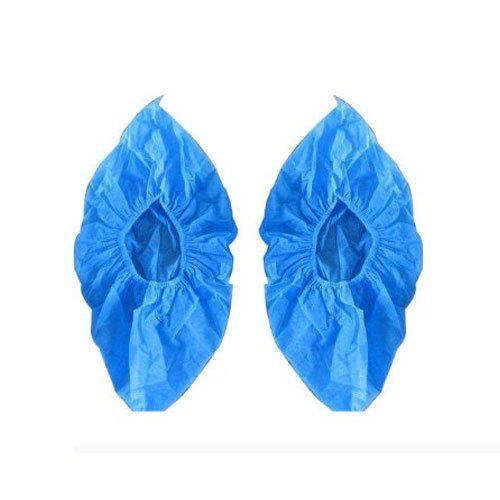 25 To 38 GSM Plain Blue Free Size Disposable Non Woven Shoe Cover - Non-Woven Fabric, Waterproof, Elastic Opening for Comfortable Fit, Low Linting