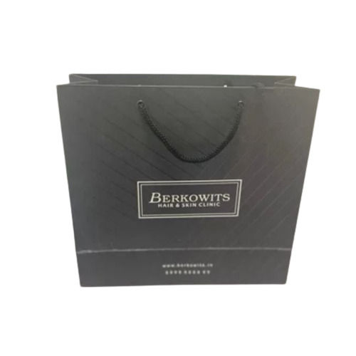 5 Kilogram Max Load Black Paper Shopping Bags With Rope Handle