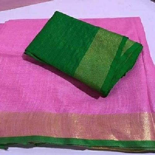 5 Meter Skin Friendly Casual Wear Plain Bengal Cotton Ladies Saree With Blouse