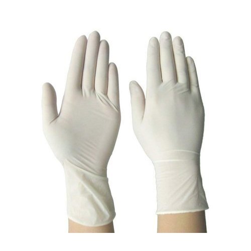 7 Inch Size 280 Mm Sleeve Length Plain White Latex Surgical Gloves