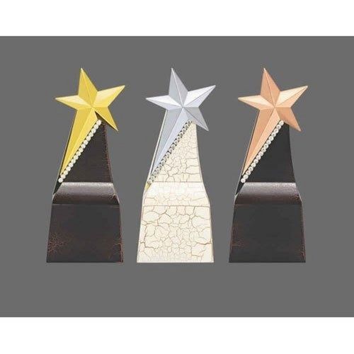 7 Inch Size Golden Silver Copper Light Weight Brass Material Star Trophy 