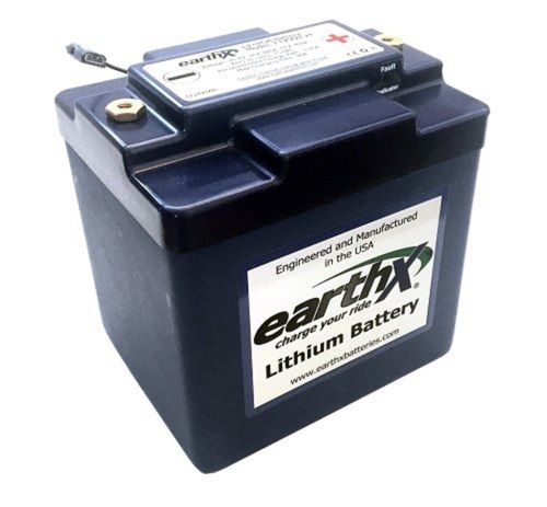 Blue Plastic Covered Motorcycle Earthx Lithium Ion Battery