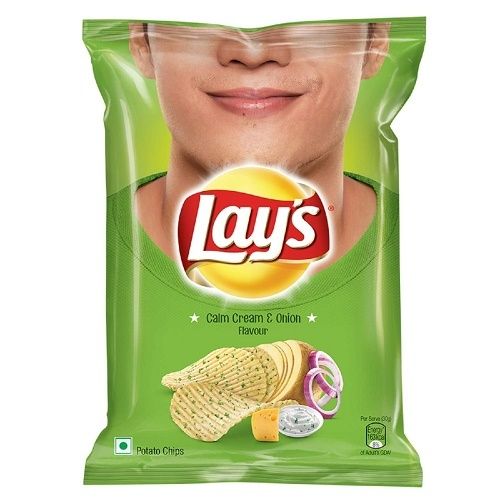 Cream And Onion Flavor Crispy Ready To Eat Fried Potato Chips, 73 Gram