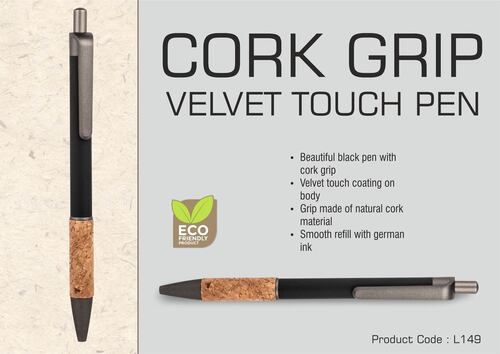 L149 A Cork Grip Velvet Touch Pen With Cork Grip