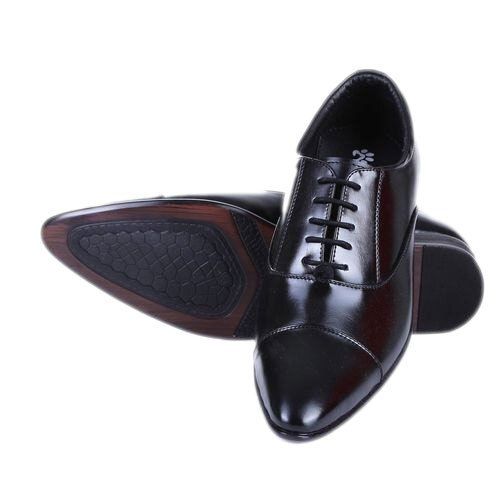 Black Lace Closure Leather Formal Shoes For Men