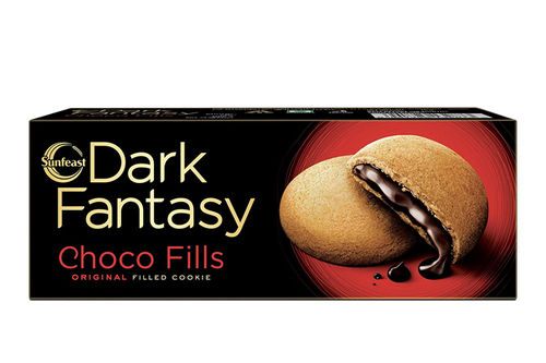 Pack Of 75 Gram Crispy Round Sun Feast Dark Fantasy Chocolate Cream Biscuit 