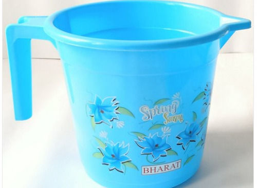 Blue Printed Plastic Material Round Shape Plastic Mug