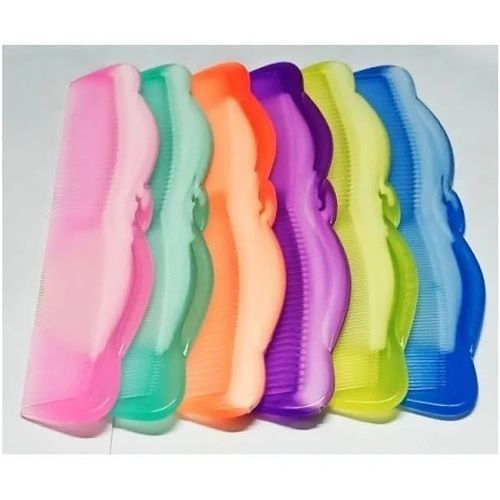 6 Pieces Pack Size Multi Color 6 Inches Size Designer Plastic Combs 