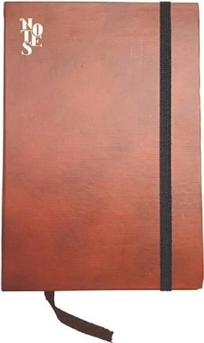 Brown Hard Bound Pu Leather Cover Elastic Band Closure 120 Gsm 170 Pages Executive Diary