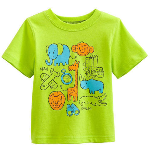 Modern Style Kids Printed Short Sleeve Cotton T Shirt Age Group: 3-5