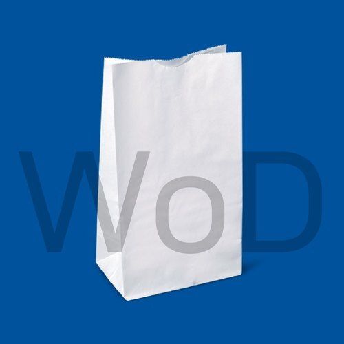 Plain White Paper Bag For Shopping And Food Packaging