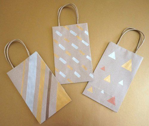 Printed Kraft Paper Shopping Bags(Foldable And Flexiloop Handle)