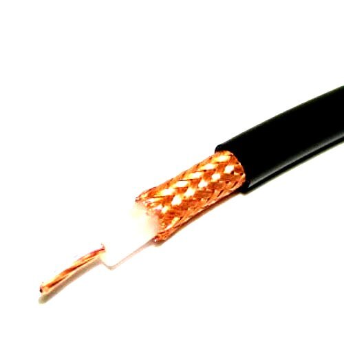 Strong Fire Proof Safe And Secure 100 Meters Black Coaxial Cable - Copper Solid Conductor, Round Shape | Ideal for Industrial, Power Station, and Railway Applications