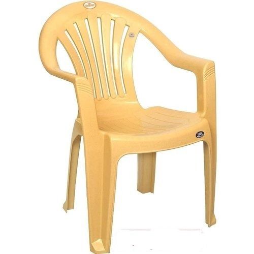 78.5 Cm Height Glossy Finish Creamy Designer Plastic Chair