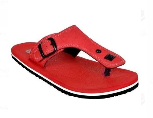 Red Black And White Rubber Sole Flip Flops Casual Wear Slipper