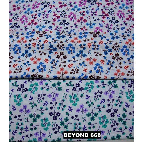 White Shrink Resistance Flower Printed Cotton Fabric