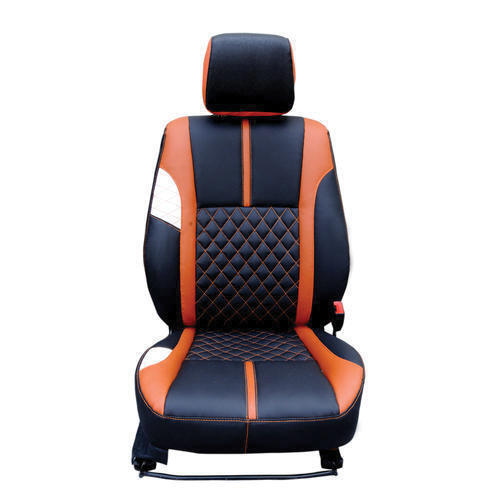 13 Mm Thickness Black And Orange Car Seat Leather Cover