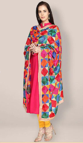 4 Meter Length Printed Pattern Easily Washable Ladies Colorful Chiffon Dupatta