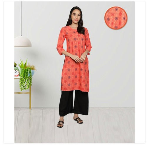 Casual Wear Comfortable And Washable Printed Round Neck Ladies Cotton Kurti Cutting Speed: 15000 Rpm