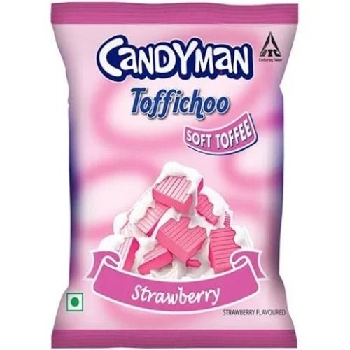 Pack Of 50 Pieces Sweet And Soft Strawberry Flavour Candyman Toffee Best For: Daily Use