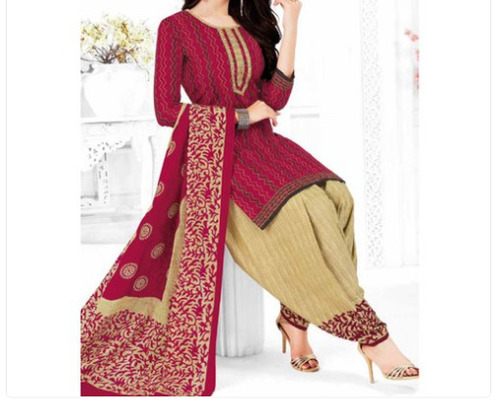 काला श्रिंक रेसिस्टेंस वॉशेबल और आरामदायक प्रिंटेड कॉटन सलवार सूट