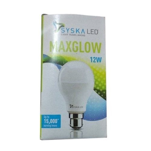 White 12 Watt 220 Voltage Dome Shape Cool Daylight Maxglow Syska Led Bulb