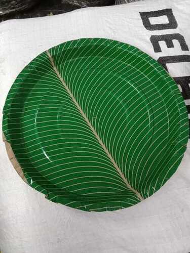 70-220 Gsm Green Paper Disposable Round Plates