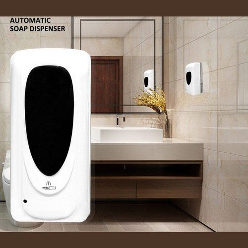 900 Millimeter Solid Plastic Body White Color Automatic Soap Sanitizer Dispenser