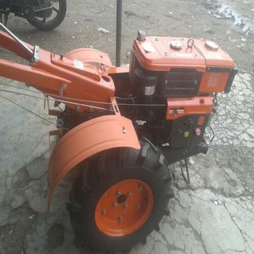 Agriculture Use Good Quality Solid Tyre Orange Color 12-Hp Hand Power Tiller