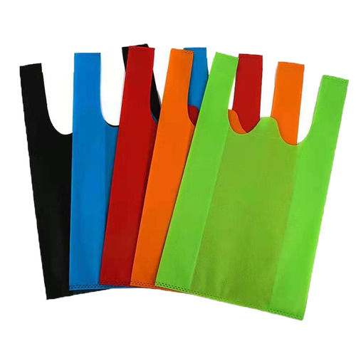 Eco-Friendly Multi Colored Plain Non Woven W Cut Grocery Bags