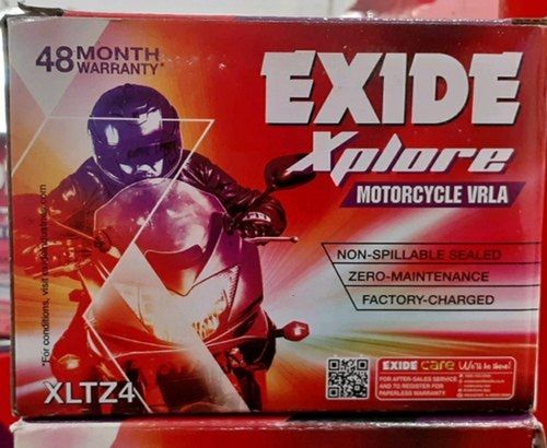 Exide XLTZ4 Motorcycle VRLA Battery, Zero Maintenance, Factory Charged