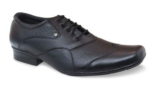 Laces Closure Black Formal Wear Pointed Toe Style Mens Leather Shoes - Cow Leather, Size 8-11UK, Black, PVC Outsole, Low Heel | Cushioned Insole, Breathable Lining, Flexible Sole