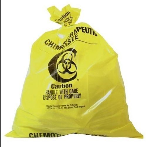 Medical Plastic Waste Material Yellow 19 Cm X 21 Cm Extra Large Bags Polythene Capacity: 200 Kg/Hr