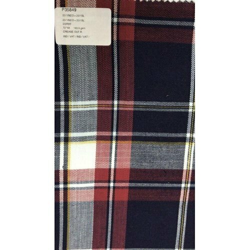 Regular Wear Optimum Red And Black Checked Pattern Tartan Cotton Fabrics