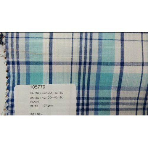 Stainless Steel Soft Texture Checked Pattern Good Quality Cotton Shirting Fabrics