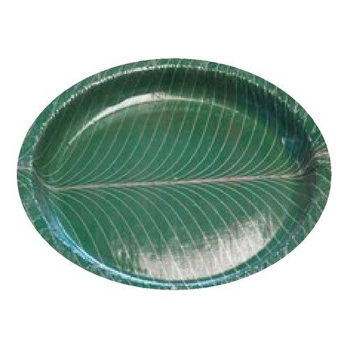 Green Color Banana Leaf Printed Laminated Disposable Paper Plate