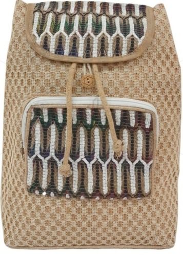 Light Weight Printed With Two Compartment And Zip Closure Jute Fancy Bag