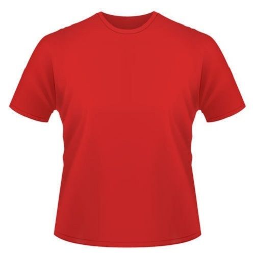 Red Mens Plain Short Sleeve O Neck Regular Fit Cotton T Shirt