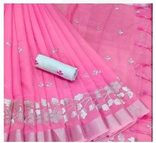 पार्टी वियर वॉशेबल और आरामदायक प्रिंटेड पैटर्न वाली सिल्क साड़ी ब्लाउज के साथ